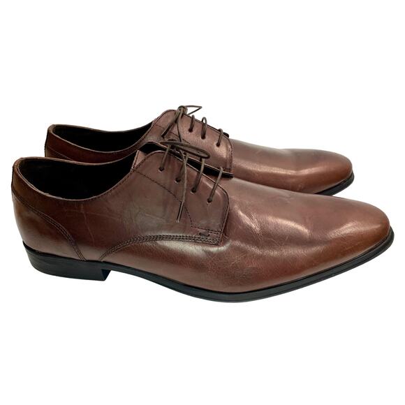 NWOB Asos Design Lace Up Derby Shoes Tan Brown Leather | Men 15 - Picture 3 of 10